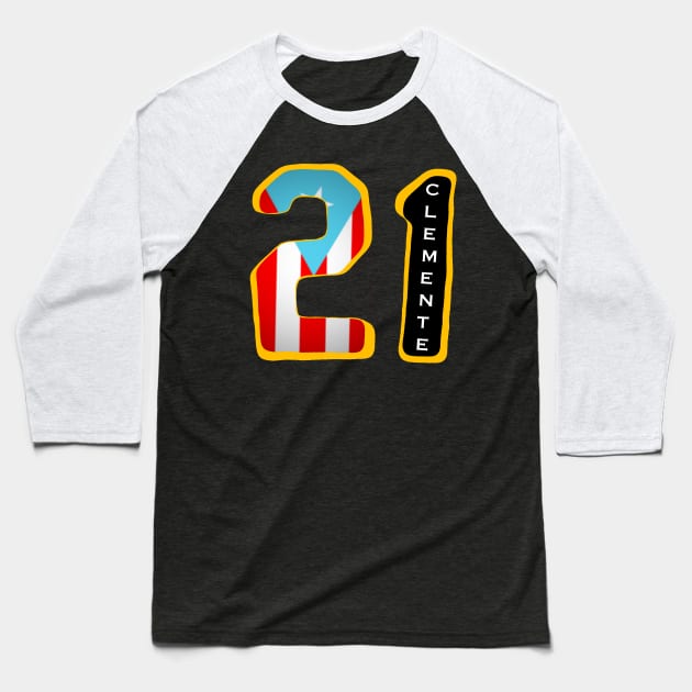 Roberto Clemente 21 Boricua Baseball T-Shirt by SoLunAgua